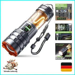 LED Taschenlampe Extrem Hell 900000 Lumen, Taschenlampe LED Aufladbar mit Cam... - Bild 1 von 10