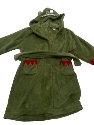 Pekkle Boy's Hooded Bathrobe Fleece Soft Tie Belt 2 Pockets Size 4-5 - Image 1 of 4