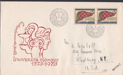 BANDERA CHECOSLOVAQUIA 1973 PRIMER DÍA PORTADA 400º ANIV LA UNIVERSIDAD DE OLOMOUC Foto 1 de 2