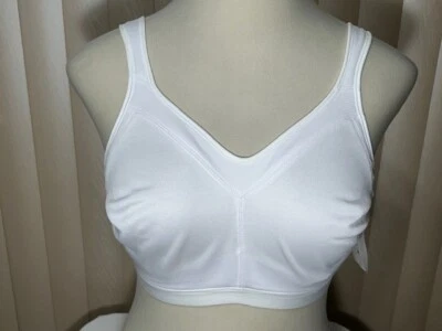 Playtex 18 Hour Bra 38DDD Wireless Active Lifestyle Low Impact White 4159 - Image 1 of 4