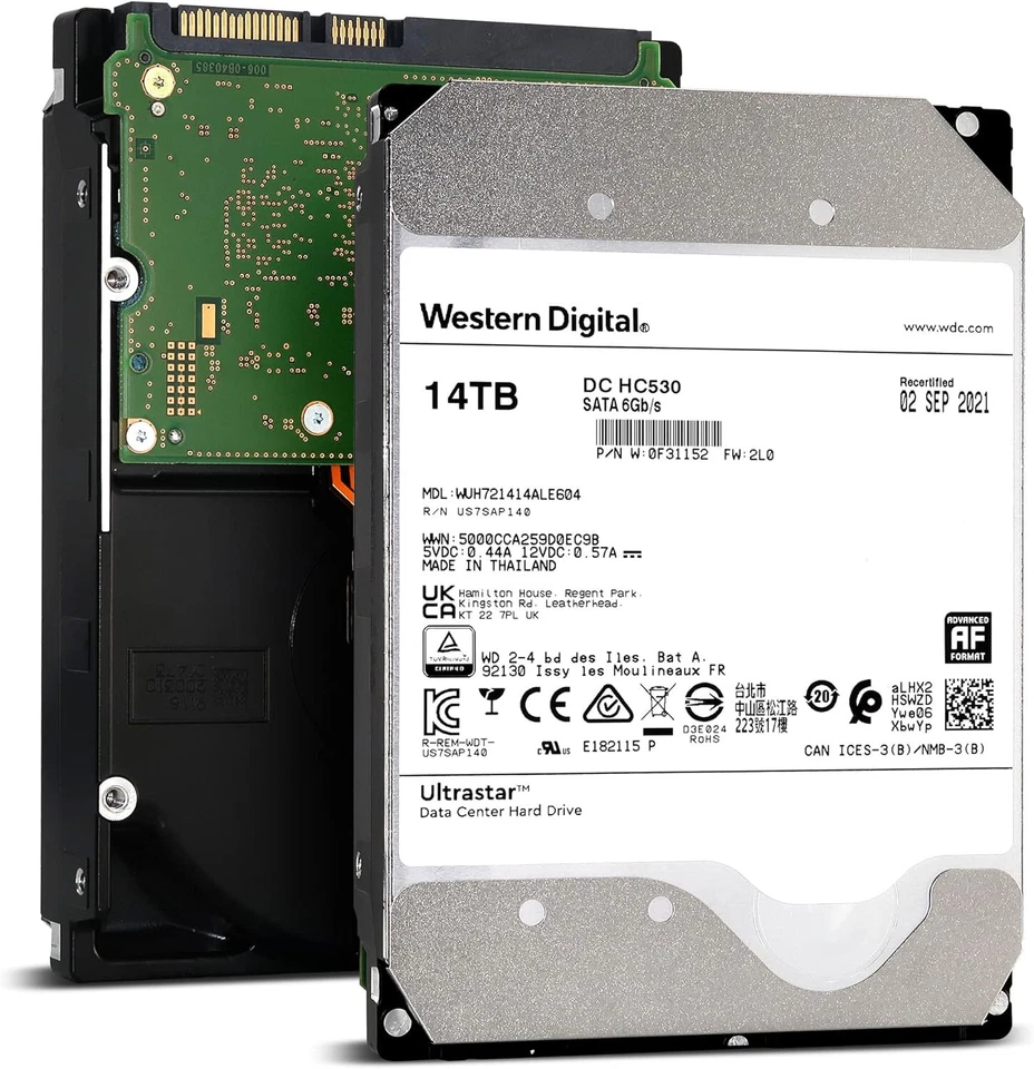 WD Ultrastar DC HC530 14TB SATA 6G 3.5" 7200RPM Enterprise HDD - WUH721414ALE604 - Image 1 of 4