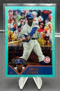 2023 Topps Archives ERNIE BANKS Aqua Blue Sparkle Parallel #/75 - Picture 1 of 3