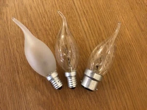 Bent Tip Candle Light Bulbs Incandescent,Dimmable 15W 25W 40W 60W BC & SES x10 - Picture 1 of 8