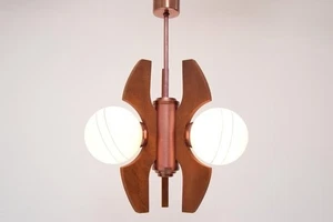 Three Globe Wooden Light exclusive Modern Artistic Wooden Chandelier Ceiling - Picture 1 of 4