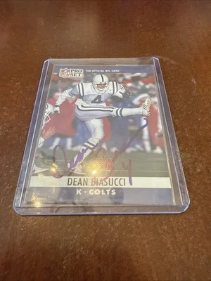 1990 PRO SET DEAN BIASUCCI AUTOGRAPH AUTO #129 INDIANAPOLIS COLTS - Image 1 of 2