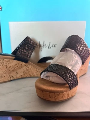 NIB Style & Co. Wedges Black, Size 9M - Image 1 of 4