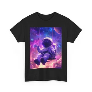 ASTRONAUT CARTOON ART SWING TEE TSHIRT GIFT MEN WOMEN SPACE X NASA GALAXY SHIRT - Picture 1 of 13