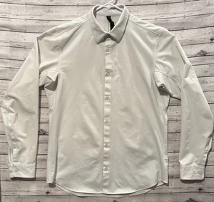 Camisa Lululemon Para Hombres Venture LS Talla M Blanca Vestido Informal Preppy Elastizada - Imagen 1 de 9