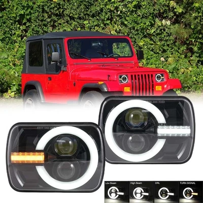 7x5" 7x6" Rechteck LED Hi-Low Beam Scheinwerfer Für Jeep Wrangler YJ 1987-1995 - Bild 1 von 4