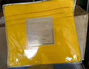 BBG Collection Sheet Set Flat Fitted & Pillowcase 3300 Thread Count- Yellow  - Picture 1 of 2