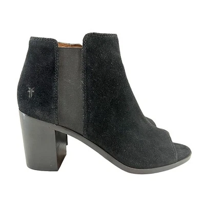 FRYE Danica Gamuza Chelsea Peep Toe Botines • Para Mujer 8 • Negro Foto 1 de 4