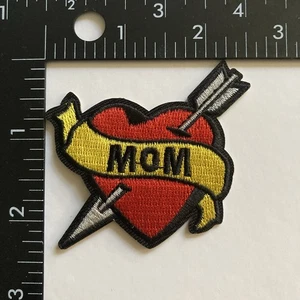 Heart With Arrow - Mom Embroidered Iron On Patch - Picture 1 of 3