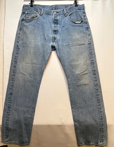 Levi's Vaqueros Hombre 37 x 32 501 Botón Mosca Azul - Imagen 1 de 13