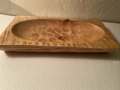 Tigela de frutas/suporte de futebol decorativo esculpido em madeira feito à mão - Imagem 1 de 4