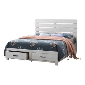 Coaster Brantford Farmhouse Wood Eastern King Storage Bed Coastal White - Picture 1 of 3