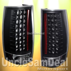 FOR 07-13 CHEVY TAHOE SUBURBAN YUKON LED BLACK TAIL LIGHTS PAIR DIRECT FIT - Picture 1 of 2