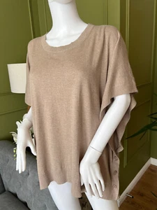 Massimo Dutti Top Silk Cotton Cashmere Beige Women's Blouse Size S - Picture 1 of 9