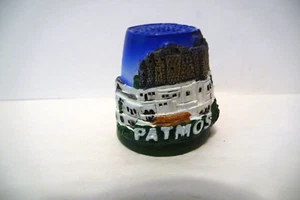 THIMBLE RESIN "PATMOS" ST JOHN MONASTERY & CAVE OF APOCALYSE IN BAS -RELIEF - Picture 1 of 5