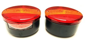 2x fanale posteriore con frecce trattore trattore camion rimorchio auto fanale posteriore rotondo  - Foto 1 di 11