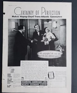 1939 Hamburg American Line North German Lloyd cruise ship travel ad - Picture 1 of 1