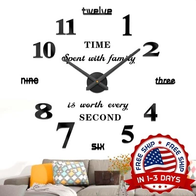 Reloj De Pared 3D De Bricolaje Para La Decoración De La Sala De Estar Del Hogar. - Image 1 of 4