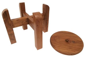 Base y tapa de madera de teca para sistemas de filtro de agua por gravedad en tamaños de 8 y 8,5 litros - Imagen 1 de 6
