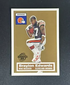 Topps Braylon Edwards #20 2005 novato 50 aniversario Tarjeta estilo fútbol 1956 marrones - Imagen 1 de 2