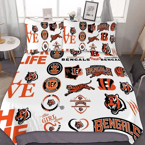 Cincinnati Bengals 3PCS Bedding Set Duvet/Comforter/Quilt Cover with Pillowcases Cover