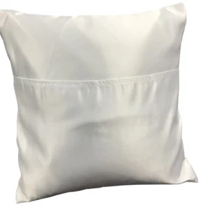 White Blank Sublimation Pillow Case 16" x 16" Heat Transfer Pocket Cushion Cover - Picture 1 of 5