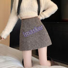  Fashion Lady Wool Blend Shiny A-Line Skirt Party Clubwear Girls Mini Skirts New