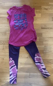 Girls New Balance Legging Tshirt Set Sz 10/12 - Picture 1 of 4