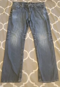 Y2K Seven7 Straight Men’s Jeans 38X34 Double Stitching Flap Button Pockets  - Picture 1 of 24