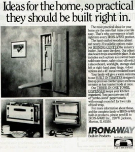 1989 Vintage Print Ad Iron-A-Way Ideas for the home so practical built right in - Picture 1 of 2