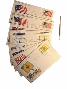 1968 1st day of issue set:10 Historic Flags Sc 134 Boy Scout cachets & inserts - Picture 1 of 20