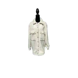 BLANK NYC Cream Sherpa Jacket Snap Front Size L - Bild 1 von 7