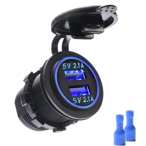 Auto Zigarettenanzünder Buchse 4,2A Dual USB Ladegerät LED für Universal Handy SET - Bild 1 von 12