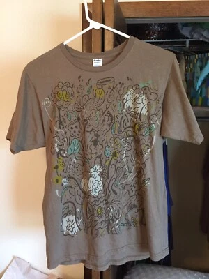 Bloom Threadless Select Mens T Shirt Medium Design Curls Around Back Foto 1 de 2