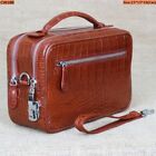 Men’s Business Crocodile Clutch Bag,Stylish Alligator Clutch Wallet Red  Brown