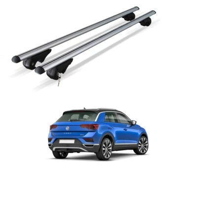 BARRE PORTATUTTO ALLUMINIO VOLKSWAGEN T-ROC CON RAIL APERTI CON SERRATURE - Immagine 1 di 4