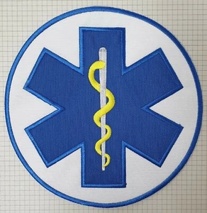 PATCH RICAMO TOPPA - CROCE ESCULAPIO - diametro 20 cm - da cucire a spalla - Imagen 1 de 1