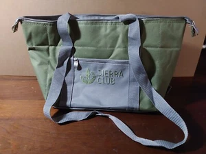 Sierra Club 18"x10" Green Gray Insulated Cooler Travel Bag Lunch Picnic Straps - Picture 1 of 4