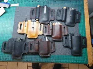 Genuine leather pancake sheath for folder knives , flashlights ,or other stuff - Picture 1 of 12