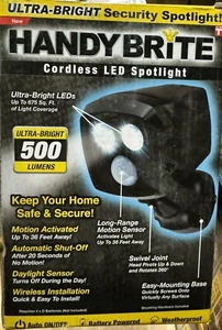 Cordless LED Security Spotlight Motion Activated, 500 Lumens Weatherproof - Picture 1 of 6