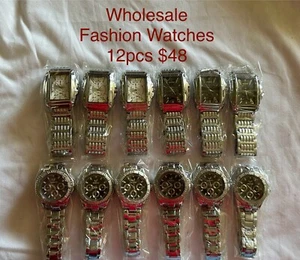 VENTA AL POR MAYOR 12 piezas Hombre Tono Plateado Reloj de Pulsera Clásico Moda Relojes Cuarzo - Imagen 1 de 11