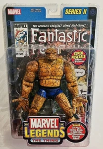 2002 TOY BIZ MARVEL LEGENDS SERIES 2 THE THING with COMIC BOOK & WALL DISPLAY - Picture 1 of 8