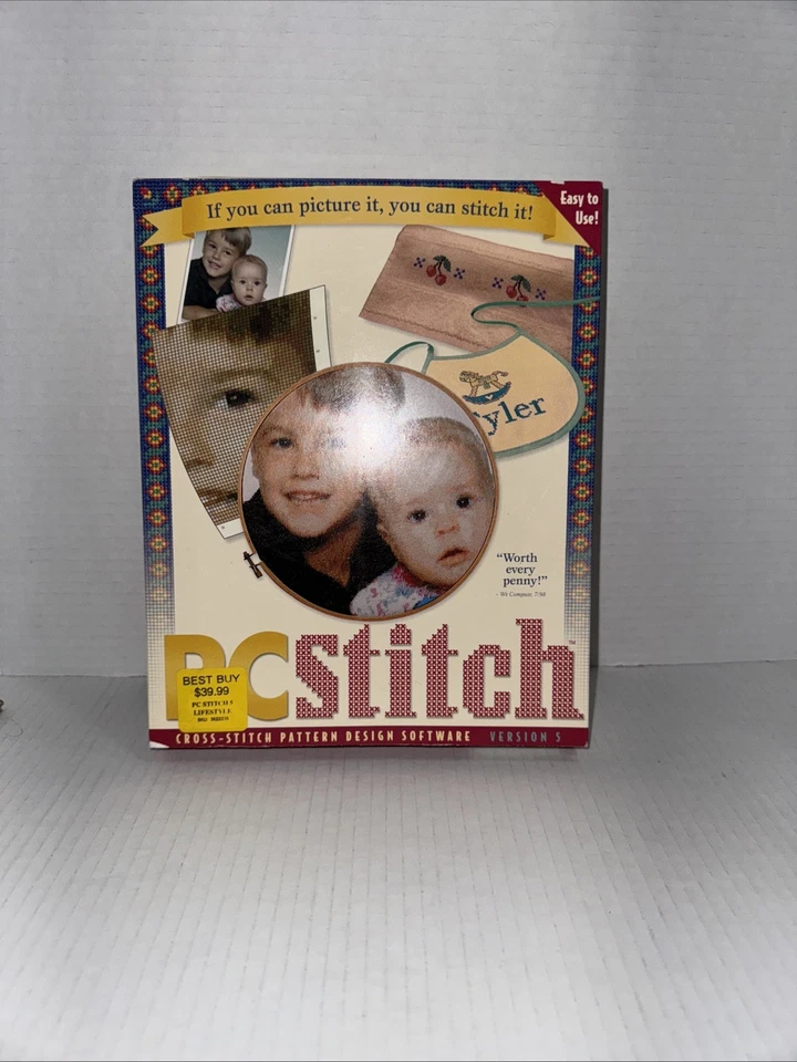 PC Stitch Cross-Stitch Pattern Design Software Version 5 New Sealed - Image 1 of 4