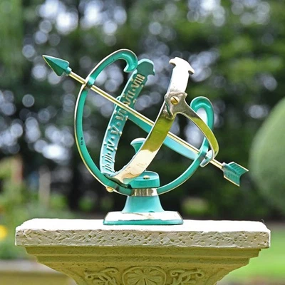 Adorno de jardín exterior esfera armilar Verdigris pequeña 'Profatius' de 15 cm - Imagen 1 de 4
