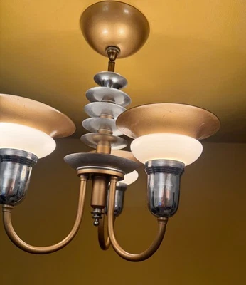 Colgante de vestíbulo Louvre de iluminación vintage de los años 30 de Virden! Foto 1 de 3