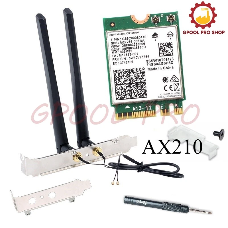 Desktop Kit Wireless Network wifi Card M.2 Wifi 6e Adapter for Intel AX210 mini - Image 1 of 4