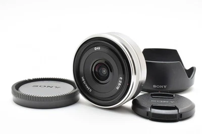 Lente gran angular Sony E 16 mm f/2,8 SEL16F28 Pancake APS-C con tapas capucha JAPÓN Foto 1 de 4